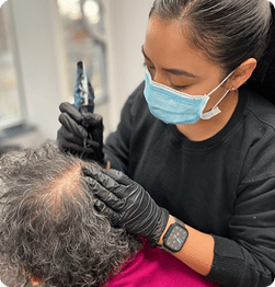 Veronica Hernandez Edge Scalp Ink treatment photo scalp micropigmentation